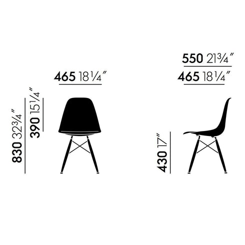 Cadeira Eames em Plástico DSW / Base Maple Preto